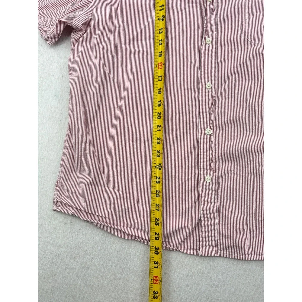Polo Ralph Lauren Mens XL Untucked Fit Short Sleeve Button Down Red Striped